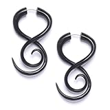 Expansores falsos. 81stgeneration Pendientes Dilatadores Expansores Falsos de Cuerno Espirales Grandes Largos Tribales
