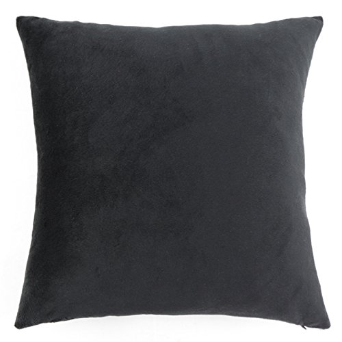 45x45cm Solide Weichem Samt Kissenbezug Sofaautodekor Kissen Kissenbezug – Schwarz - 2
