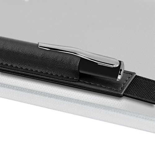 kwmobile Pencil Halterung für 9-10″ Tablets in Schwarz – Kunstleder Stift Halter mit Gummiband - 3