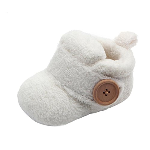 manadlian Chaussures Bébé Chaussures de bébé Round Toe Flats Soft Slippers Chaussures (3-6 Mois, Blanc)