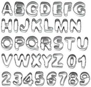 36 Pieces Stainless Steel Mini Cookie Cutters with Letters and Numbers Shapes Set for Cake Decorating,DIY Fun Icing Cutout Decorating