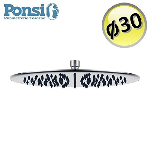 SOFFIONE DOCCIA TONDO ROTONDO Ø 30 CM IN ACCIAIO INOX ULTRASLIM - PONSI