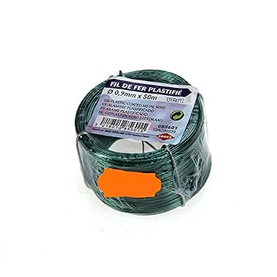 Cogex 01394 Rouleau de Fil de Fer Plastifié Vert 50 m