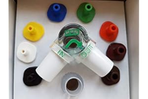 O2 Med Pipep Kit per Ginnastica Respiratoria senza maschera, doppia valvola e 8 resistenze