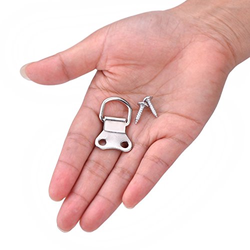 eBoot schwerlast D-Ring Bilderrahmen Bild Aufhänger Kleiderbügel doppelte Löcher mit Schrauben, 25 Stück - 6