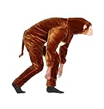 Foxxeo 13005 | Deluxe Affenkostüm Kostüm Affe plüsch Tier Affen Plüschkostüm Tierkostüm Gr M - XXL, Größe:L - 