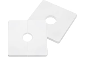 sourcing map 2Pcs ABS Plastics Square Shaped Escutcheon Plate, Wall Split Flange, 22mm Diameter Wall-Mounted Pipe Mouth Decorative Cover, White