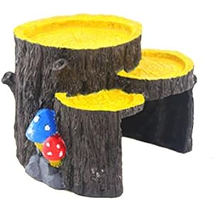 Zhhlaixing Reptilienhöhle Safe and Non-toxic Simulation Resin Tree Root Cave House Pet Decoration for Spider Scorpion Gecko Insect Snake Turtle Frog