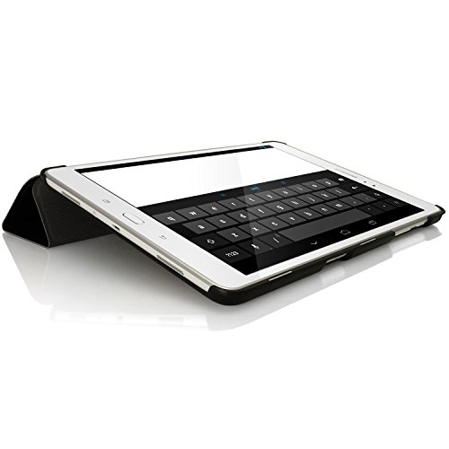 igadgitz Schwarz PU Ledertasche Hülle Smart Cover für Samsung Galaxy Tab A 9.7″ SM-T550 mit Multi-Winkel Betrachtungs + Auto Sleep/Wake + Displayschutzfolie - 7