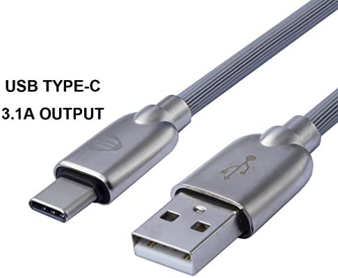 RAYKI005G Type-C USB Cable,3.3FT Metal Braided 3.1A Output Fast Charger Data Cable for Samsung Galaxy S8+(Grey), Chromebook ( Gray ), LG G5 G6 V20, HTC 10, Google Pixel, Nexus 6P 5X, Huawei P9