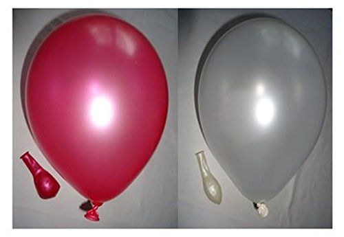 50 metallic Luftballons je 25 weiß & pink Qualitätsballons 27 cm Ø (Standardgröße B85)