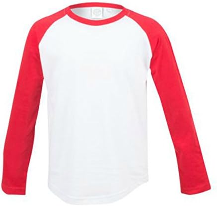 Skinni Minni Childrens/Kids Long Sleeve Baseball T-Shirt Raglan Jersey (Age 5-6, White/Red)