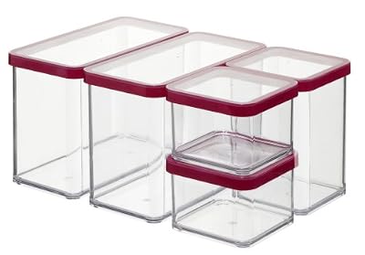 Rothobabydesign Rotho 6912096096 Loft Jeu De 5 Boîtes Avec Couvercle Blanc