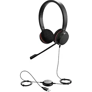 Jabra Evolve 20 UC Stereo Wired Headset / Music Headphones (U.S. Retail Packaging)