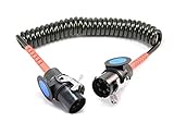 abs kabel lkw 7 polig belegung 7 polig 24V Elektrowendel 7 polig 24V-ADR Spiralkabel ABS/EBS Wendel mit 2 Steckern, 4 m LKW Anhänger