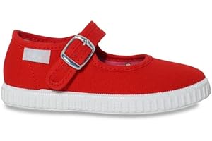 escoolers Mercedita de Lona para Niñas - Ligera y Cómoda, con Suela de Caucho Flexible - Made in Spain.