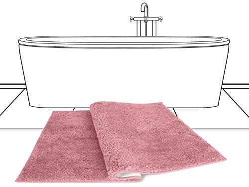 Mikrofaser Badteppich – klassisch + modern + universell einsetzbar – erhältlich in 13 modernen Farben und 6 verschiedenen Größen – die extra Streicheleinheit für Ihre Füße in geprüfter Markenqualität, altrosa, 50 x 70 cm - 8