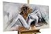 Produktbild KunstLoft® Acryl Gemälde 'Sweet Desire' 120x60cm | original handgemalte Leinwand Bilder XXL | Nackte Frau Weiblicher Akt Erotik in Braun & Weiß | Wandbild Acrylbild Moderne Kunst einteilig mit Rahmen