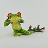 comical ranas - Tirando una cara pequeña figura de resina ideal para casa regalo