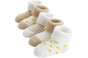 FedMois 5 Paia Calzini Cotone Invernali Termici Neonati Bambini