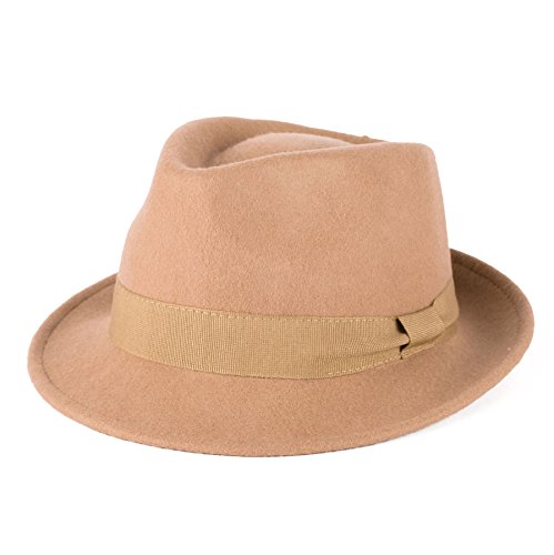beige trilby hat