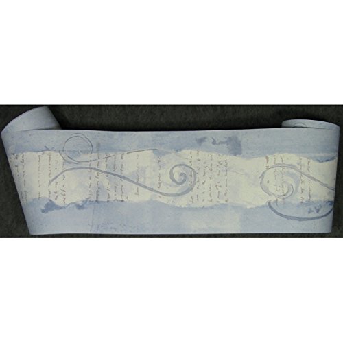 Bordüre grafisches Dekor blau 10 Meter