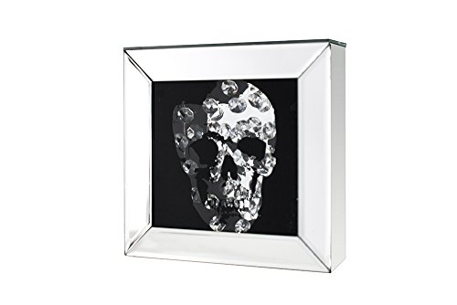 Exklusive Wandskulptur Bild MIRROR SKULL Diamond Skull 20×20 cm Wandbild Accessoire Dekoration - 5