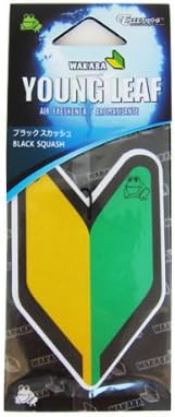 Hanging Air Freshener Wakaba Shoshinsha Badge Single Pack - Black Squash