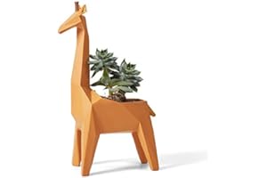 HAUCOZE Amoy-Art Giraffa Regali Scultura Vaso di Fiori Figurina Statuetta Statua Resina Soprammobili 23cmH