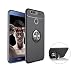 Produktbild Hülle Huawei honor 7X,Silikonhülle Huawei honor 7X,SaKuLa Neu Original Huawei honor 7X Handyhüllen mit Metall 360 Rotation Verstellbarer Ring Grip Halter Ständer Personalized Design Kompatibel mit Magnetischer Autohalterung,Ultradünnen Slim Fit Stoßdämpfung Silikon Stoßfänger Tasche Handytasche Etui Bumper Soft Flexible TPU Smartphone Schutzhülle Case Cover Handycover für Huawei honor 7X-Schwarz