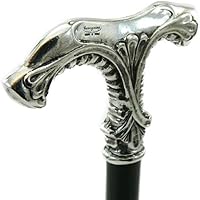 CAVAGNINI Walking Canes handles Stick Decorations Customizable in Color (Black/Brown), Lenght (until 38 inches), Tip, Engraving. Handle Liberty Pewter Wood Elegance for Ladys or Men. Handmade Italian-style