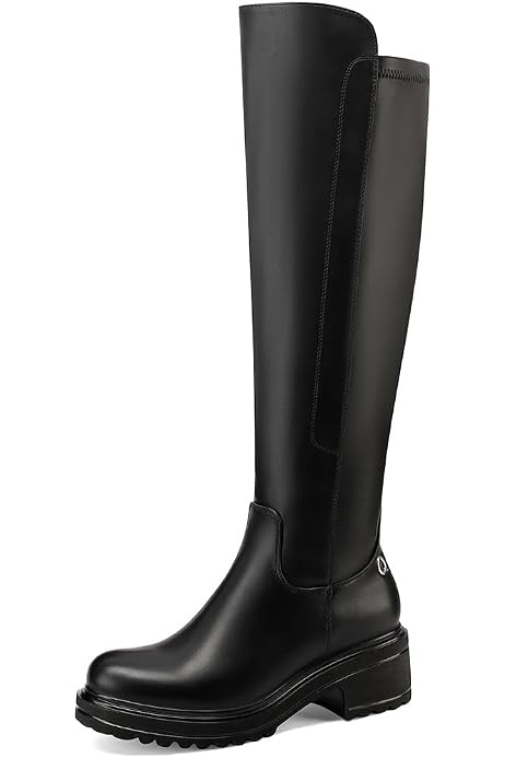Stivali Donna QUEEN HELENA In Pelle Con Tacco Plateau 7 Cm – Zip Laterale, Gambale 34 Cm, Suola In Gomma | Collezione SS25