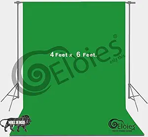 Eloies Green Screen Backdrop (Heavy Duty Thick Lekra Polyester Fabric) Photoshoot Greenscreen Background for Photography Video Recording Photo, Green, Photoshoot (4 Feet x 6 Feet.)