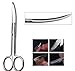 Stainless Steel Makeup Curved Tip Eyebrow Hair Brow Scissors Trimmer Cosmetic Tool (Long Curved Head)