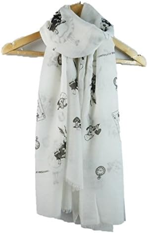 Lewis Carroll Theme Alice In Wonderland Print Lightweight Scarf (Alice in the wonderland)