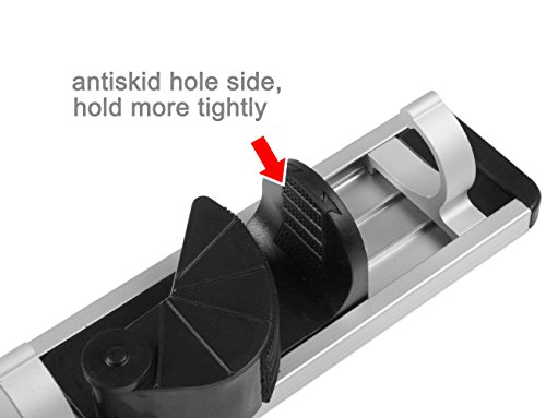 HomySnug Gerätehalter – Aluminium Wandhalter Ordnungsleiste für Besen, Mopp und Gartenwerkzeuge mit 5 Haken und 4 Schnellspannern - 3