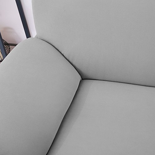 Einzelschlafcouch Sitzbezug Slipcover Sofa Husse Dekor Spandex-Stretch – Grau - 9