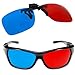 Produktbild TOOGOO(R) 2x Rot und Blaugruen Brille Glaeser Passend fuer Korrektionsbrillen fuer 3D-Filme, Spiele und TV (1x Clip On, 1x Anaglyph-Stil)
