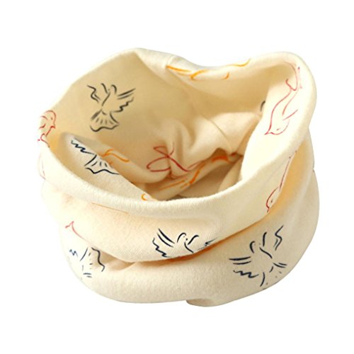 Koly Autumn Winter Baby Boys Girls Collar Scarf Cotton O Ring Neck Scarves Neckerchief (Beige)