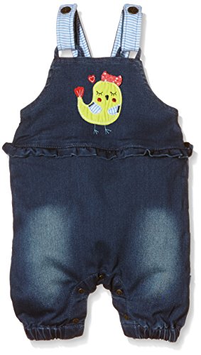 Pumpkin Patch Baby-Girls Birdie Floral Short Sleeve Dungarees, Blue (Denim), 12-18 Months