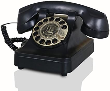 Wddwarmhome Rotary Dial Vintage Telephone Living Room Bedroom Fixed Phone Decoration - Black