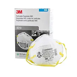 3M 8210 Microfibre & Foam Without Valve N95 Mask for Unisex (White, Pack of 20)