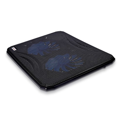 kwmobile Laptop Kühler Notebook Kühlmatte – bis 15,6 Zoll mit Ständer 2 x Lüftern Cooler Unterlage USB Port LED Beleuchtung Kühlungs-Pad – Schwarz - 5