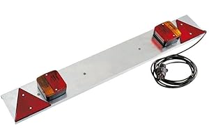MAXTER Plaque d'éclairage pour remorque en métal - 1M avec Alimentation 4 m - 7 Broches