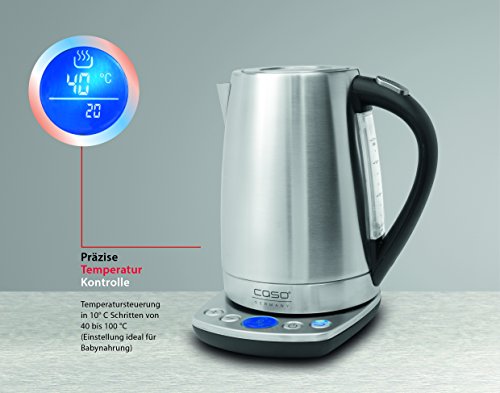 Caso 1870 WK 2200 Elektrischer Wasserkocher mit präziser Temperaturkontrolle, 2200 Watt, 1,7 L, edelstahl - 3
