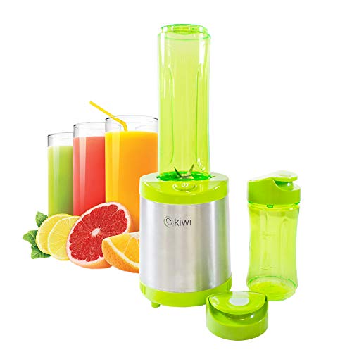 azorex - Frullatore a Bicchiere Singolo, frullatore Smoothies, Portatile, 350 W, con 2 Bottiglie, Senza BPA, 600/300 ml, con coperchi Kiwi Verde