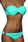 ALZORA Twist Push Up Bandeau Bikini Set Damen Pushup...
