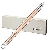 Stilvoller Pelikan Druckkugelschreiber VIO aus Aluminium mit persönlicher Laser-Gravur und im Design integrierten Metall-Clip, der gleichzeitig zur Minenschaltung dient