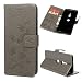 Produktbild Edauto Sony Xperia XZ3 Hülle Leder Case Schutzhülle Wallet Flipcase Lotus Schmetterling PU Handyhülle Handytasche Schale Geldbörse Karteneinschub Magnetverschluß Ständer Klapptasche Tasche Grau