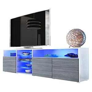 Meuble TV bas Granada en Noir haute brillance / Noir en haute brillance 